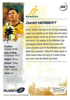2003 Kryptyx The Defenders Australian Rugby Union #88 Daniel Herbert Back